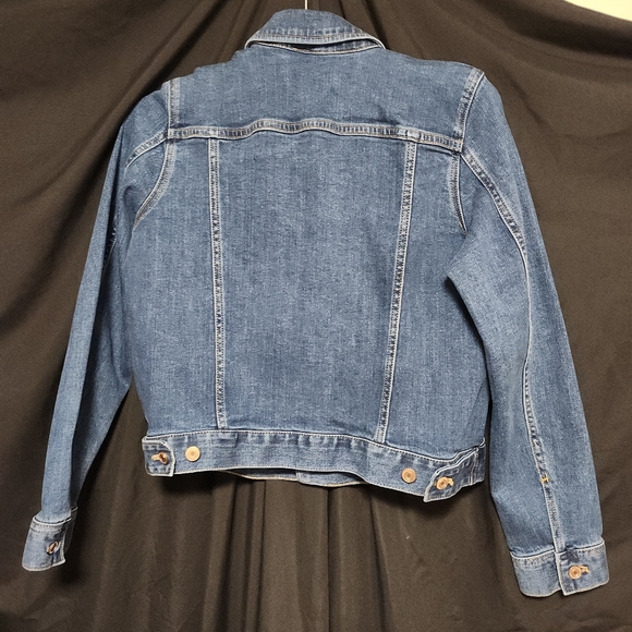 J. CREW MERCANTILE EMBROIDERED STRETCH MEDIUM WASH JEAN JACKET WMS SIZE MEDIUM - Picture 2 of 12